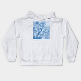 Beautiful flower bouquet on a rippled blue background Kids Hoodie